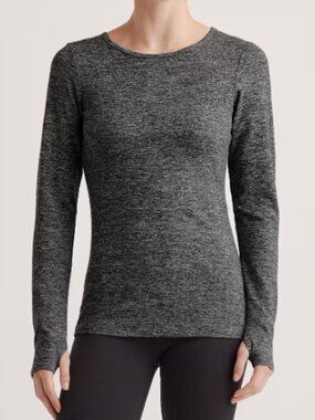 Quince Ultra-Soft Fitted Long Sleeve Top - Women's Small, Heather Charcoal
